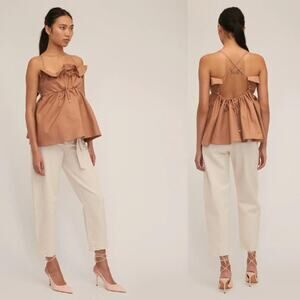 NWT Marissa Webb Spaghetti Strap Jayce Linen Laced Empire Top Amber Size: XS
